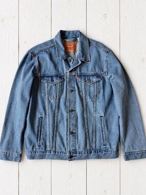 Levi’s Unisex Blue Denim Classic Relax Fit Trucker Jean Jacket XL Western Preppy